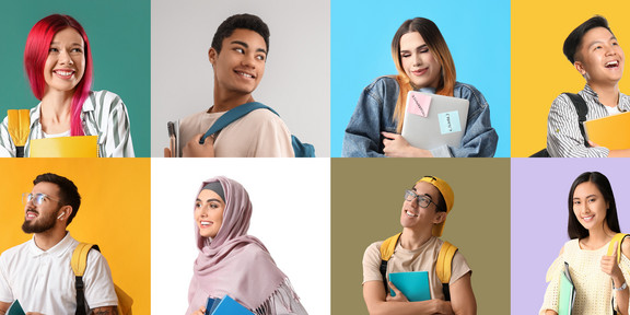 Collage junge Frauen und Männer