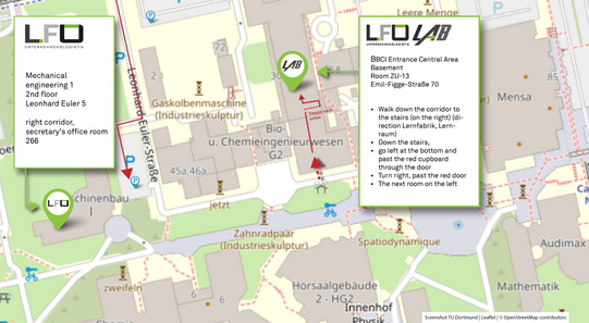 Directions to the LFO offices and the LFO-LAB