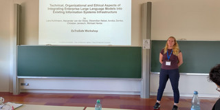 Im Rahmen des ExTraSafe-Workshops stellte sie den Beitrag mit dem Titel „Technical, Organizational and Ethical Aspects of Integrating Enterprise Large Language Models into Existing Information Systems Infrastructure“ vor.