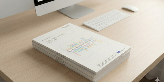 Stapel Zeitschriften auf Schreibtisch