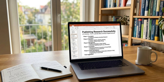 Laptop auf dem Tisch, Arbeitssituation